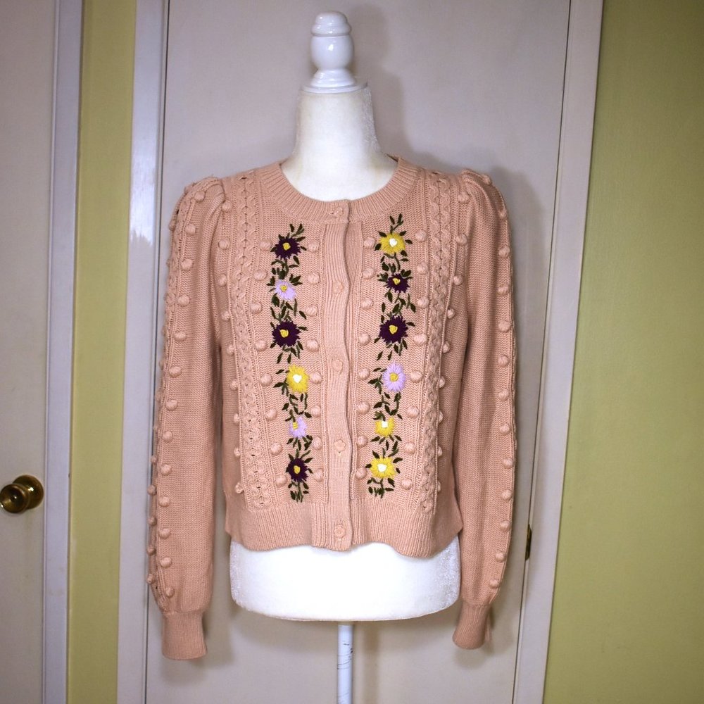Alice + Olivia | Kitty Puff Sleeve Cardigan - Picture 7 of 16